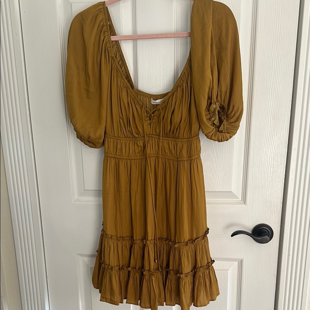 Elegant Boho Mustard Dress
